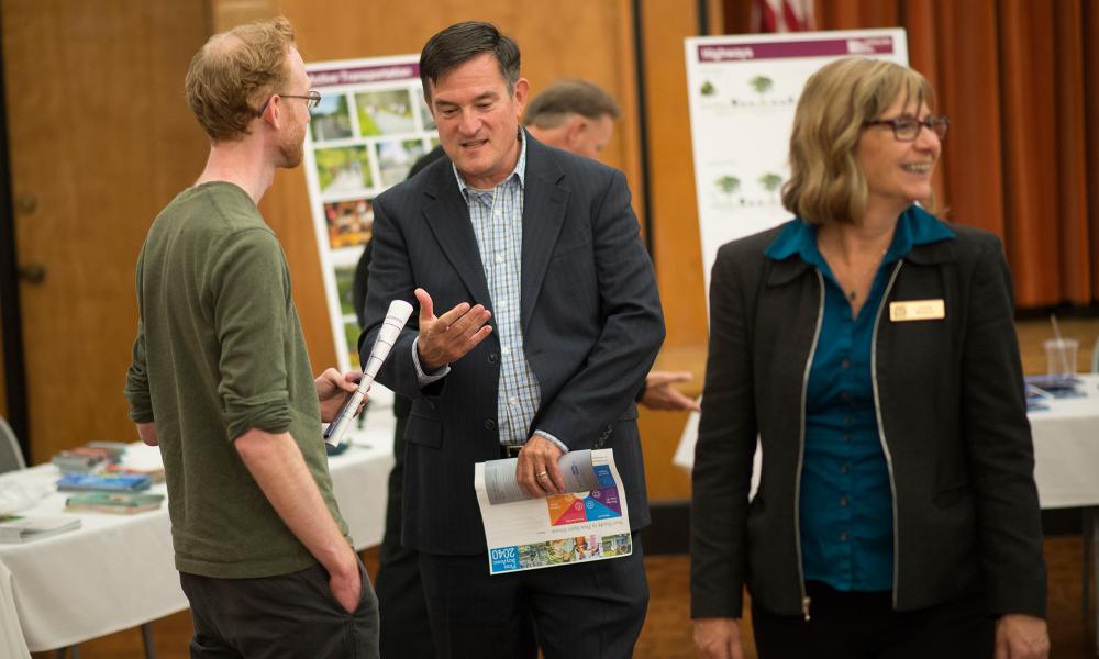 MTC Commissioner Mark Luce was on hand at the Napa County open house.