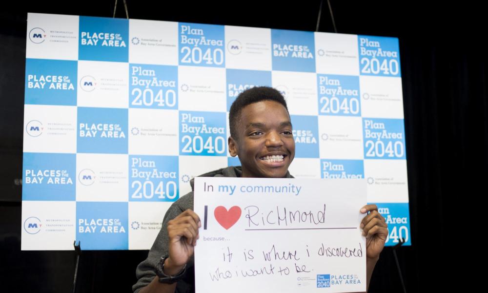 Deontae Watkins, 20, at the Plan Bay Area 2040 public outreach meeting in Richmond.